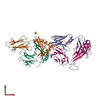 PDB entry 4grl coloured by chain, front view.
