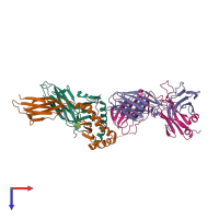 PDB entry 4grl coloured by chain, top view.
