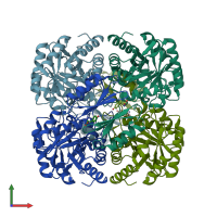 PDB entry 4grs coloured by chain, front view.
