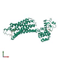 PDB entry 4grv coloured by chain, front view.