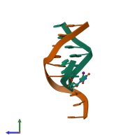 PDB entry 4gs2 coloured by chain, side view.