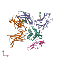 PDB entry 4gs7 coloured by chain, front view.