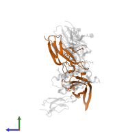 Interleukin-2 receptor subunit beta in PDB entry 4gs7, assembly 1, side view.