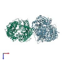 PDB entry 4gs8 coloured by chain, top view.