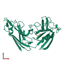 PDB entry 4gsq coloured by chain, front view.