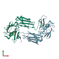 PDB entry 4gsu coloured by chain, front view.