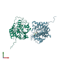 PDB entry 4gsv coloured by chain, front view.