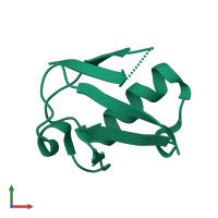PDB entry 4gu2 coloured by chain, front view.