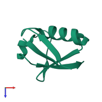 PDB entry 4gu2 coloured by chain, top view.
