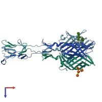 PDB entry 4gu3 coloured by chain, top view.