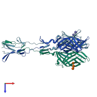 PDB entry 4gu4 coloured by chain, top view.