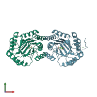 PDB entry 4guh coloured by chain, front view.