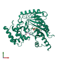 PDB entry 4gvy coloured by chain, front view.