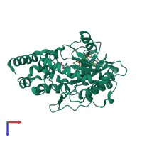 PDB entry 4gvy coloured by chain, top view.