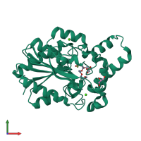 PDB entry 4gw3 coloured by chain, front view.