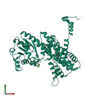 PDB entry 4gwg coloured by chain, front view.