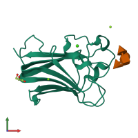 PDB entry 4gwi coloured by chain, front view.