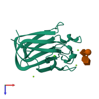PDB entry 4gwj coloured by chain, top view.