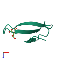 PDB entry 4gwv coloured by chain, top view.