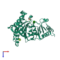 PDB entry 4gww coloured by chain, top view.