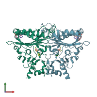 PDB entry 4gx6 coloured by chain, front view.