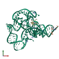 PDB entry 4gxy coloured by chain, front view.