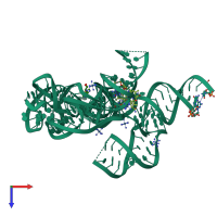 PDB entry 4gxy coloured by chain, top view.