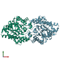 PDB entry 4gy0 coloured by chain, front view.