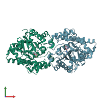 PDB entry 4gy1 coloured by chain, front view.