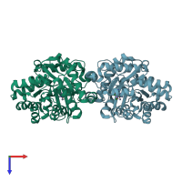 PDB entry 4gy1 coloured by chain, top view.