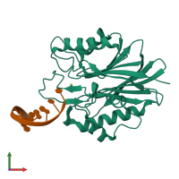 Hetero dimeric assembly 2 of PDB entry 4gz1 coloured by chemically distinct molecules, front view.