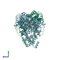 PDB entry 4gz3 coloured by chain, side view.