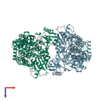PDB entry 4gz3 coloured by chain, top view.