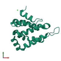PDB entry 4gzc coloured by chain, front view.
