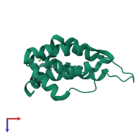 PDB entry 4gzc coloured by chain, top view.