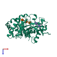 PDB entry 4gzj coloured by chain, top view.