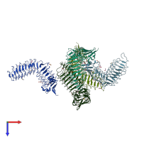PDB entry 4h09 coloured by chain, top view.