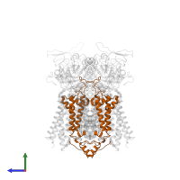 Cytochrome b6-f complex subunit 4 in PDB entry 4h0l, assembly 1, side view.