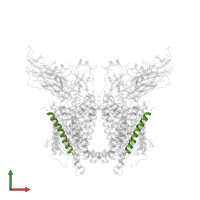 Cytochrome b6-f complex subunit 6 in PDB entry 4h0l, assembly 1, front view.