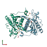 PDB entry 4h17 coloured by chain, front view.