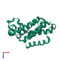 Rhomboid protease GlpG in PDB entry 4h1d, assembly 1, top view.