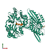 PDB entry 4h1g coloured by chain, front view.