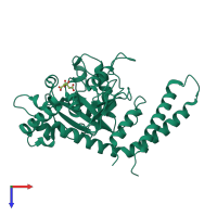 PDB entry 4h1u coloured by chain, top view.