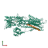 PDB entry 4h1w coloured by chain, front view.