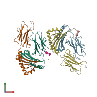 PDB entry 4h26 coloured by chain, front view.
