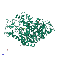 PDB entry 4h2c coloured by chain, top view.