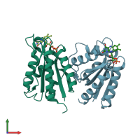 PDB entry 4h2d coloured by chain, front view.