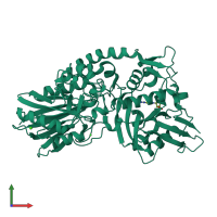 PDB entry 4h2f coloured by chain, front view.