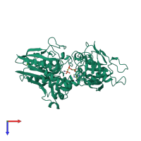 PDB entry 4h2i coloured by chain, top view.