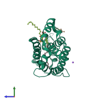 PDB entry 4h2z coloured by chain, side view.